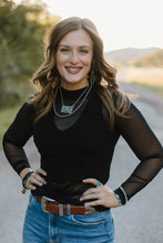 Load image into Gallery viewer, Night Sky Black Mesh Top