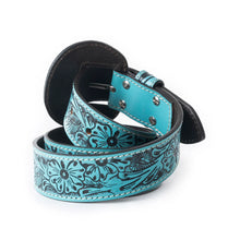 Load image into Gallery viewer, Turquoise Tooled Myra Belt