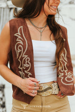 Load image into Gallery viewer, Boot Stitch Brown Vest