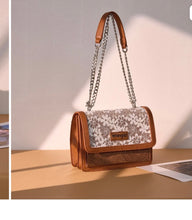 Load image into Gallery viewer, Wrangler Chic Lace Chain Shoulder Bag-Brown