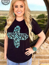 Load image into Gallery viewer, New Mexico Turquoise Jeweled Zia T-Shirt