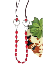 Load image into Gallery viewer, Red Naja Beaded Concho Cord Necklace