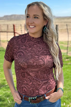 Load image into Gallery viewer, Country Road Short Sleeve Mesh Top