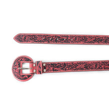 Load image into Gallery viewer, Red Tooled Myra Belt