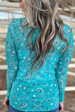 Load image into Gallery viewer, Bandana Babe Mesh Top Turquoise