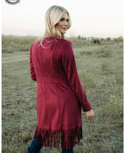 Load image into Gallery viewer, Scottsdale Suede Fringe Jacket Wine
