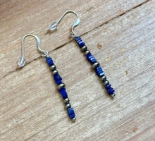 Load image into Gallery viewer, Blue Lapis Cube Earrings