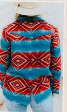 Load image into Gallery viewer, Turquoise Rust Aztec Blazer