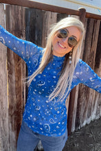 Load image into Gallery viewer, Bandana Babe Mesh Top Blue