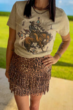 Load image into Gallery viewer, Forth Worth Fringe Skirt Leopard