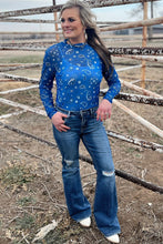 Load image into Gallery viewer, Bandana Babe Mesh Top Blue