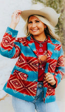 Load image into Gallery viewer, Turquoise Rust Aztec Blazer