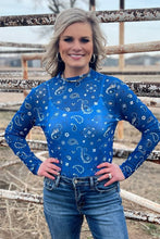 Load image into Gallery viewer, Bandana Babe Mesh Top Blue