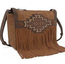 Load image into Gallery viewer, Trinity Ranch Aztec Tooled Fringe Crossbody