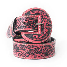 Load image into Gallery viewer, Red Tooled Myra Belt