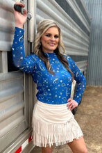 Load image into Gallery viewer, Bandana Babe Mesh Top Blue