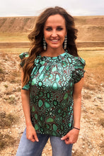 Load image into Gallery viewer, Wild Charm Turquoise Top