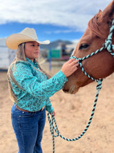 Load image into Gallery viewer, Tooled In Turquoise Performance Top