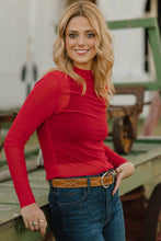 Load image into Gallery viewer, Solid Red Mesh Top