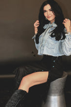 Load image into Gallery viewer, Slit Decisions Midnight Skirt