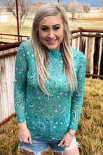 Load image into Gallery viewer, Bandana Babe Mesh Top Turquoise