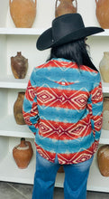 Load image into Gallery viewer, Turquoise Rust Aztec Blazer