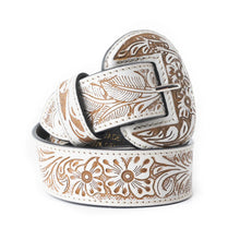 Load image into Gallery viewer, White Tooled Myra Belt