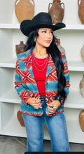Load image into Gallery viewer, Turquoise Rust Aztec Blazer