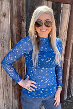 Load image into Gallery viewer, Bandana Babe Mesh Top Blue