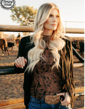 Load image into Gallery viewer, Country Road Leather Mesh Top