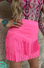 Load image into Gallery viewer, Forth Worth Fringe Skirt Pink
