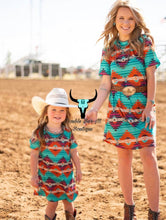 Load image into Gallery viewer, Girls Aztec Dress