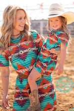 Load image into Gallery viewer, Actin’ Up Aztec Girls Dress