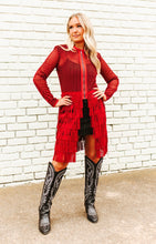 Load image into Gallery viewer, Red Fringe Tier Jacket
