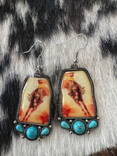 Load image into Gallery viewer, Western Cowgirl Portrait Dangle Earrings
