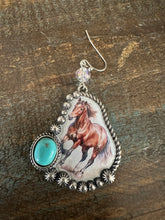 Load image into Gallery viewer, Western Horse Print Earrings
