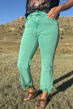 Load image into Gallery viewer, Turquoise Crop Jeans
