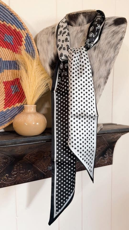 Polka Dot Paisley Twilly