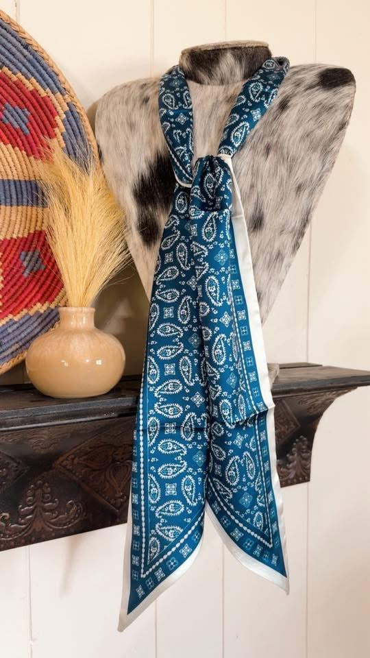 Denim Paisley Twilly