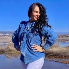 Load image into Gallery viewer, Highway Blues Jean Top
