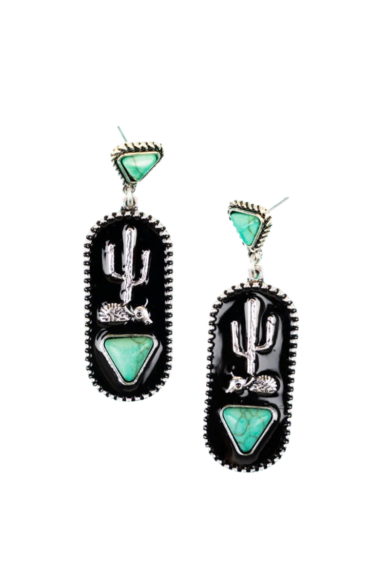 Katniss Cactus Green Earrings