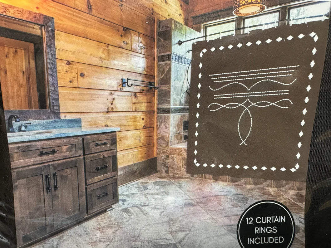 Bootstitch Brown Shower Curtain