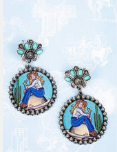 Load image into Gallery viewer, Strike A Pose Cowgirl Earrings
