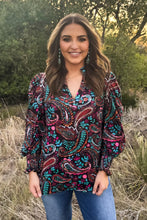 Load image into Gallery viewer, Wildberry Paisley Top
