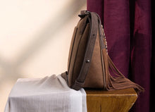 Load image into Gallery viewer, Trinity Ranch Aztec Tooled Fringe Crossbody
