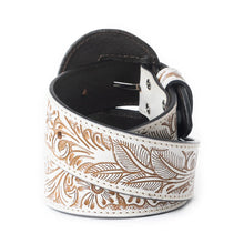 Load image into Gallery viewer, White Tooled Myra Belt
