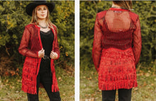 Load image into Gallery viewer, Red Fringe Tier Jacket
