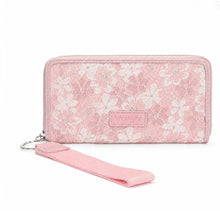 Load image into Gallery viewer, Wrangler Lace Floral RFID Blocking Zip Around Wallet - Jean-Pink
