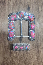 Load image into Gallery viewer, Pink Buckle Up Belt Buckle
