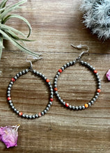 Load image into Gallery viewer, Orange Magnesite Hoop Earrings
